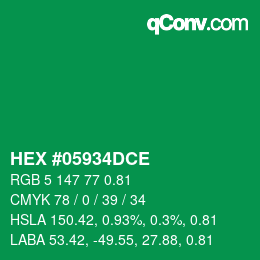 Farbcode: HEX #05934DCE | qconv.com