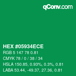 Código de color: HEX #05934ECE | qconv.com