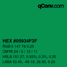 Código de color: HEX #05934F3F | qconv.com