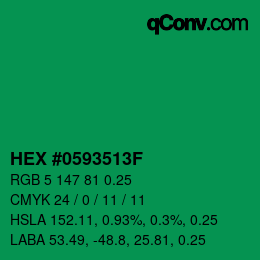 Code couleur: HEX #0593513F | qconv.com