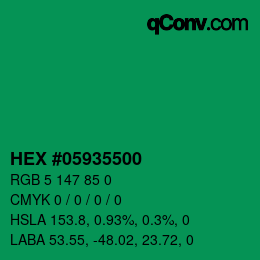 Farbcode: HEX #05935500 | qconv.com