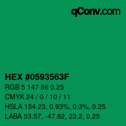 Color code: HEX #0593563F | qconv.com