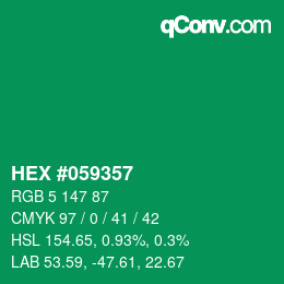 Código de color: HEX #059357 | qconv.com