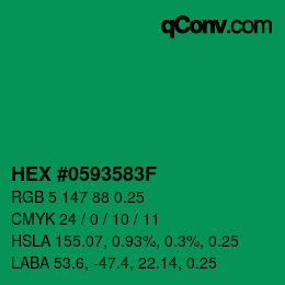 カラーコード: HEX #0593583F | qconv.com