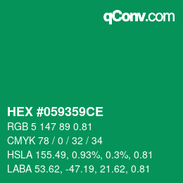 Color code: HEX #059359CE | qconv.com
