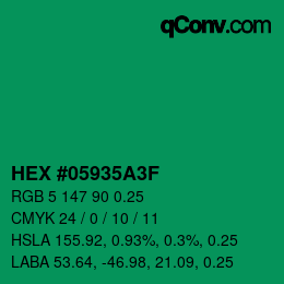 Color code: HEX #05935A3F | qconv.com