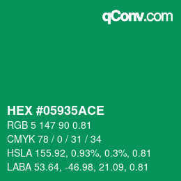Color code: HEX #05935ACE | qconv.com