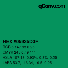 Código de color: HEX #05935D3F | qconv.com
