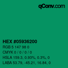 Código de color: HEX #05936200 | qconv.com