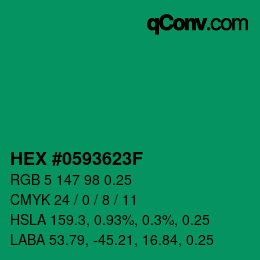 Farbcode: HEX #0593623F | qconv.com