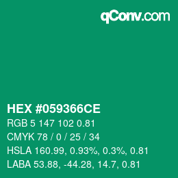 Farbcode: HEX #059366CE | qconv.com