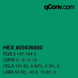颜色代码: HEX #05936800 | qconv.com