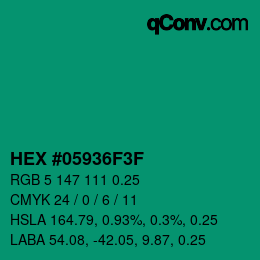 Farbcode: HEX #05936F3F | qconv.com