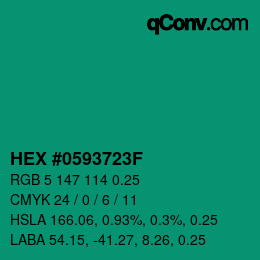Code couleur: HEX #0593723F | qconv.com