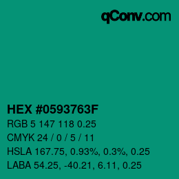 Color code: HEX #0593763F | qconv.com