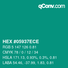 Color code: HEX #05937ECE | qconv.com