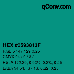 Farbcode: HEX #0593813F | qconv.com