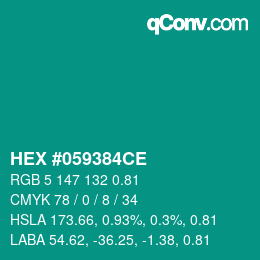 Código de color: HEX #059384CE | qconv.com