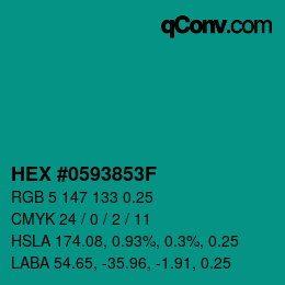 カラーコード: HEX #0593853F | qconv.com