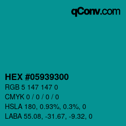 Código de color: HEX #05939300 | qconv.com