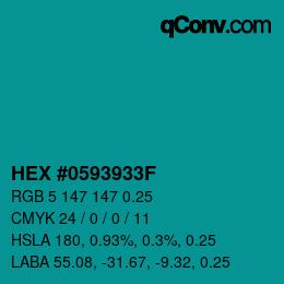 Farbcode: HEX #0593933F | qconv.com