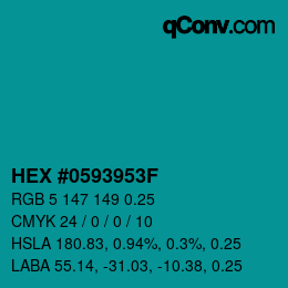 Color code: HEX #0593953F | qconv.com