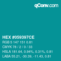 Código de color: HEX #059397CE | qconv.com