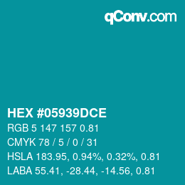 Color code: HEX #05939DCE | qconv.com