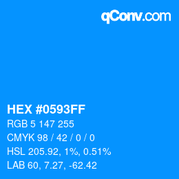 Color code: HEX #0593FF | qconv.com