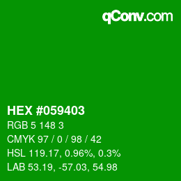 Color code: HEX #059403 | qconv.com