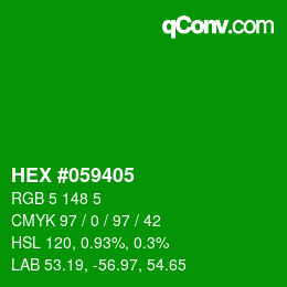 Código de color: HEX #059405 | qconv.com