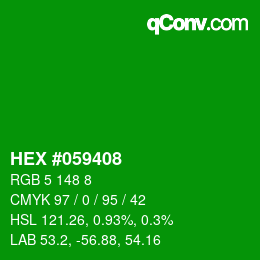 Código de color: HEX #059408 | qconv.com