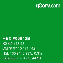 Farbcode: HEX #05942B | qconv.com
