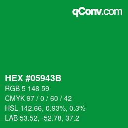 Código de color: HEX #05943B | qconv.com