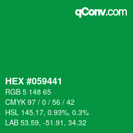 颜色代码: HEX #059441 | qconv.com