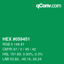 Color code: HEX #059451 | qconv.com