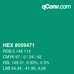 Código de color: HEX #059471 | qconv.com