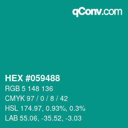 Código de color: HEX #059488 | qconv.com