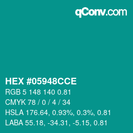 Color code: HEX #05948CCE | qconv.com