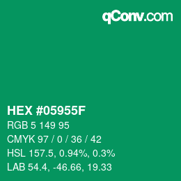 Código de color: HEX #05955F | qconv.com