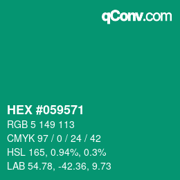 カラーコード: HEX #059571 | qconv.com