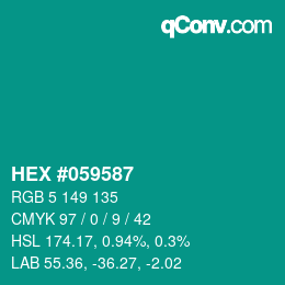 Código de color: HEX #059587 | qconv.com