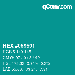 Código de color: HEX #059591 | qconv.com