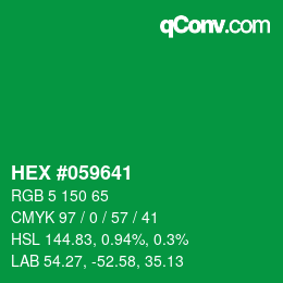 Code couleur: HEX #059641 | qconv.com