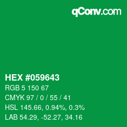 Código de color: HEX #059643 | qconv.com