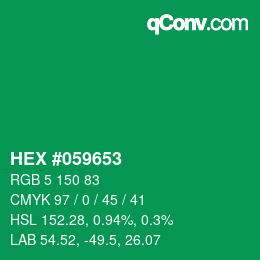 颜色代码: HEX #059653 | qconv.com