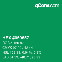Código de color: HEX #059657 | qconv.com