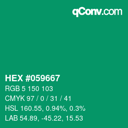 Código de color: HEX #059667 | qconv.com