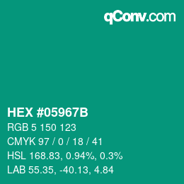 Farbcode: HEX #05967B | qconv.com