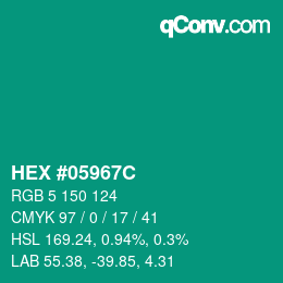 Farbcode: HEX #05967C | qconv.com